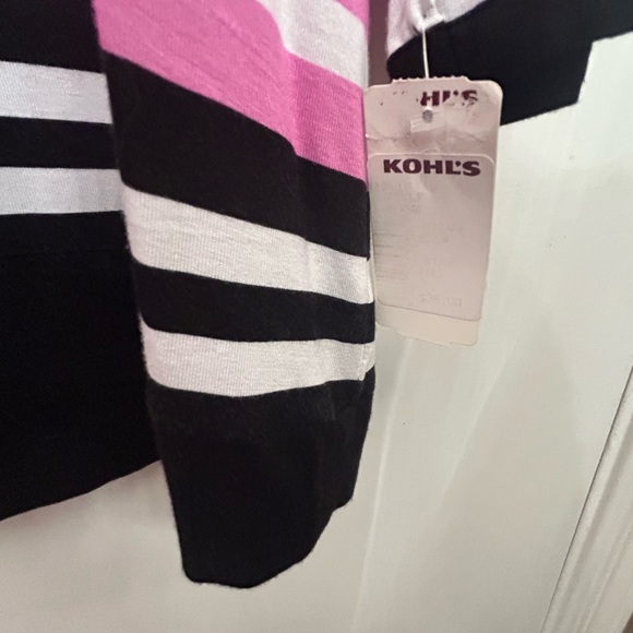 Dana Buchman Women's Multicolored Fluid Striped Pullover 3/4 Sleeve Top Size XL - Picture 3 of 5